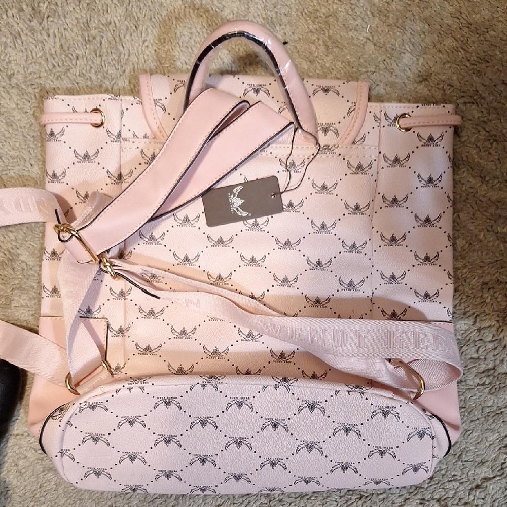 Pink Patterned Women's Backpack - Picture 2 of 5